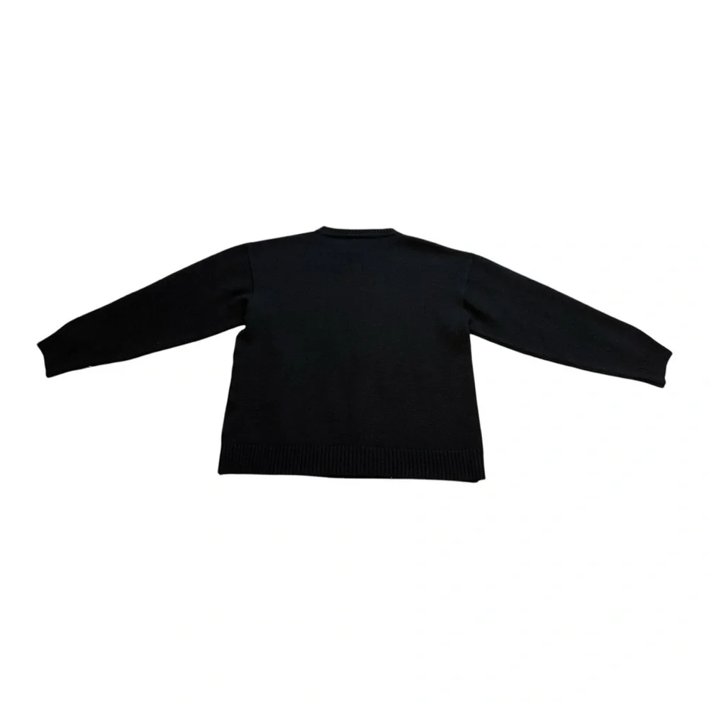 Klauss Boekler Vintage 90s Sweater Crew Neck Wool Blend Pullover Black - Medium - Picture 3 of 7